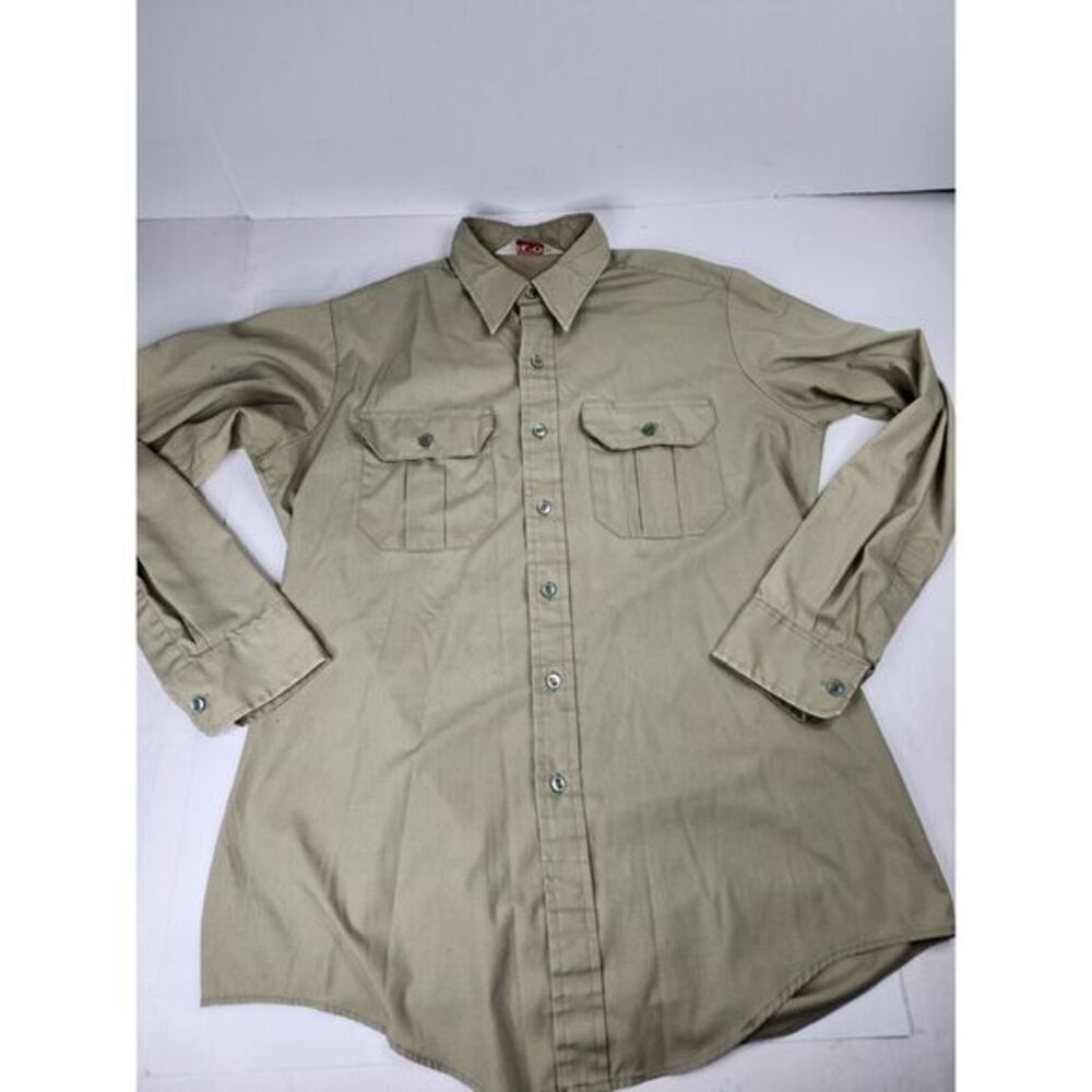 Vintage Lion The Mark Of Quality Long Sleeve Workwear Shirt‎ XL Button Up